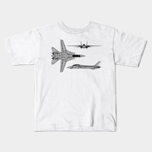 F-14 Tomcat Tri-View Kids T-Shirt